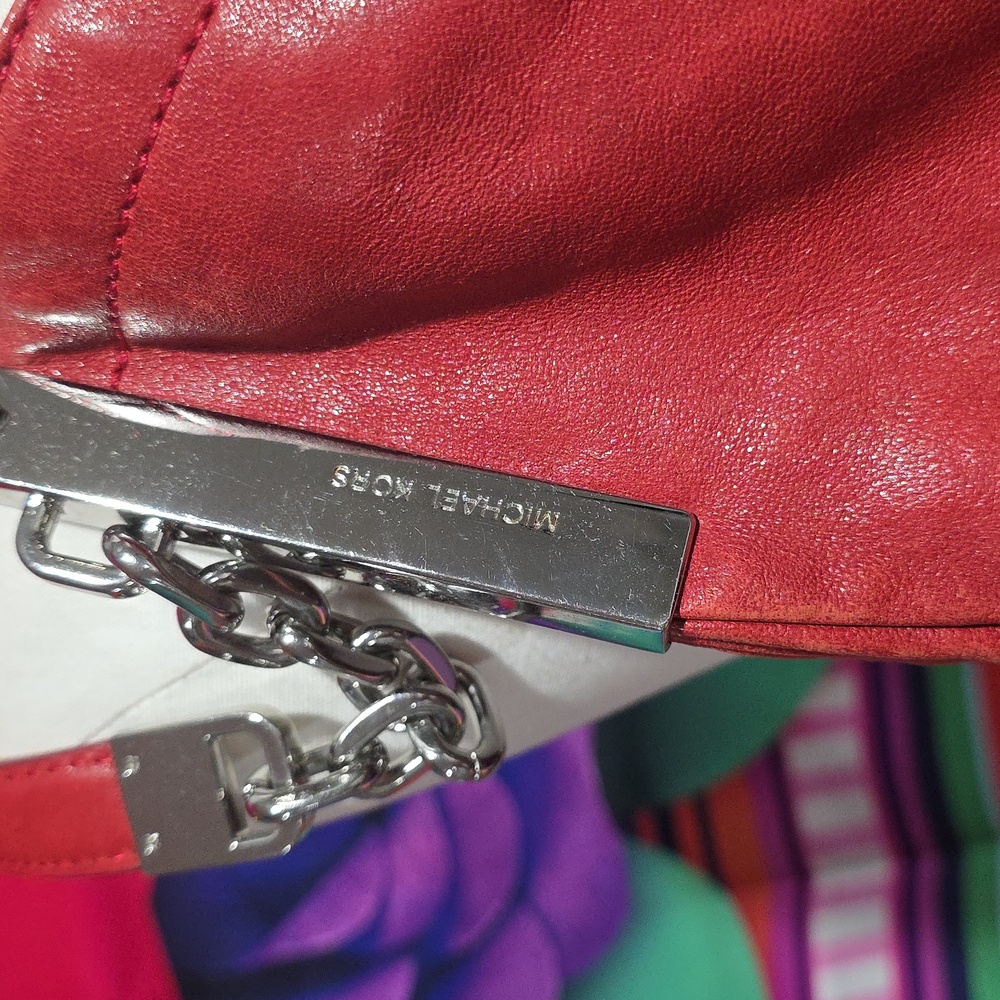 Michael Kors Cherry Red Shoulder Bag/cross Body Strap Vintage - Picture 3 of 15